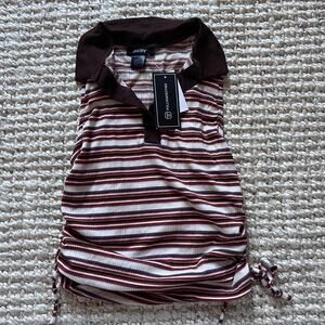 Just Polly Polo Tank Cropped Sz Large